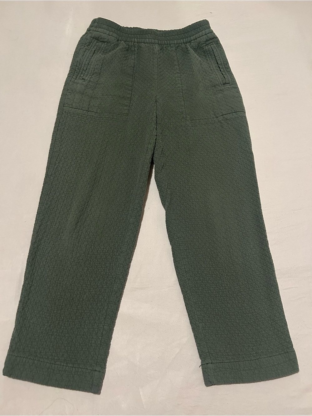 Madewell Quilted Dark Green Jogger Pants